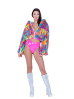 Melted Rainbow Cropped Coat - Multi