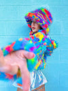 Melted Rainbow Cropped Coat - Multi