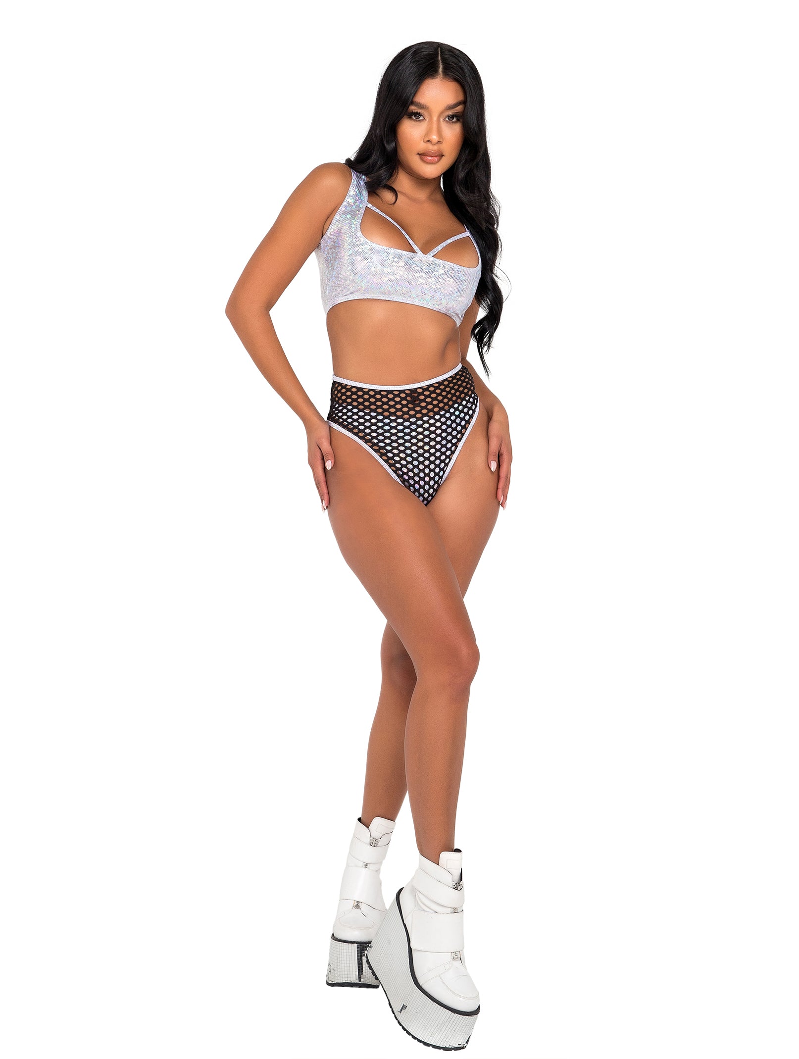 White fishnet shorts hotsell