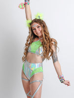 J. Valentine Extraterrestrial Diva Outfit - Lime/Chrome