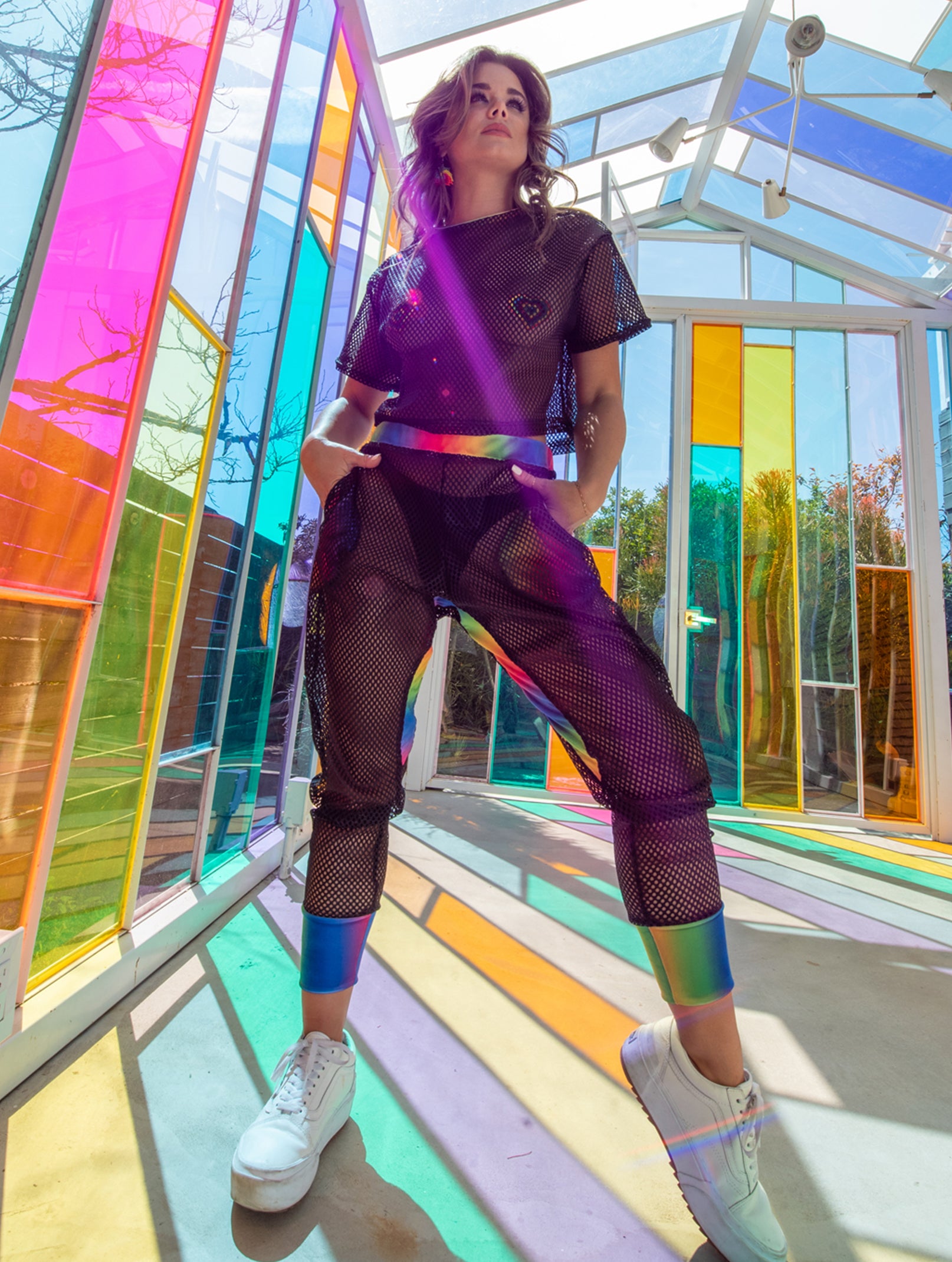 Rainbow Mesh Crop Top – Rave Bae Couture