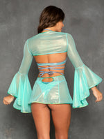 J. Valentine Flowing Fairy Bell Sleeve Shrug - Mint