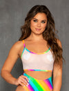 J. Valentine Rainbow Daze Mesh Tank - White