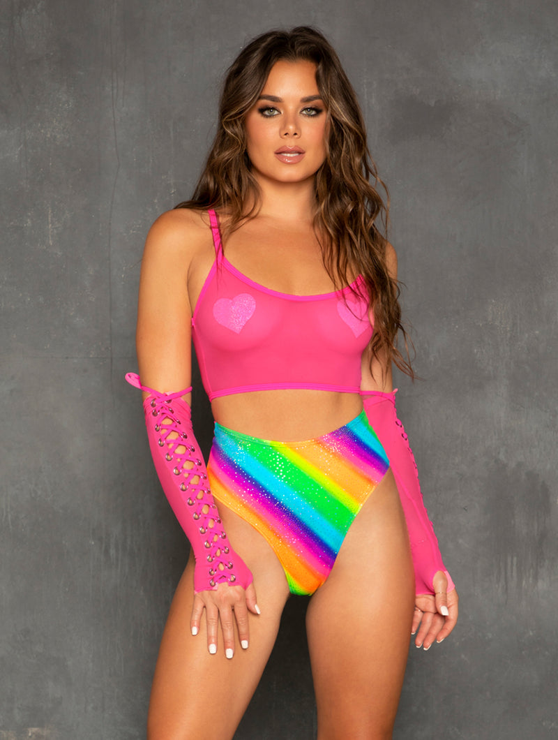 Women's Rainbow PVC Gravastar Bodysuit