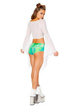 J. Valentine Nonchalant Mesh Flare Top