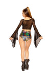 J. Valentine Nonchalant Mesh Flare Top